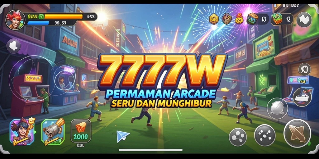 Tampilan gameplay 7777W yang menantang dan berwarna-warni.