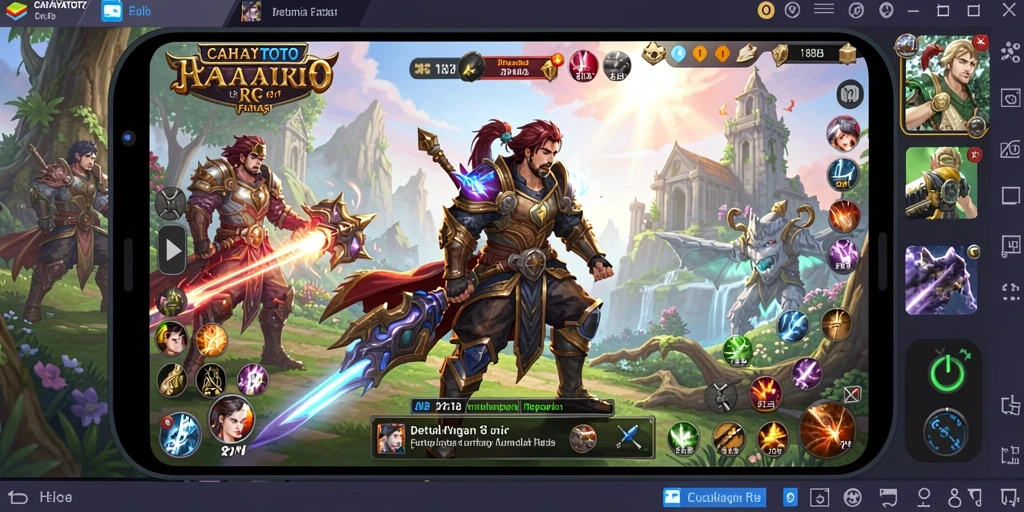 Tampilan gameplay utama CAHAYATOTO yang penuh aksi RPG.
