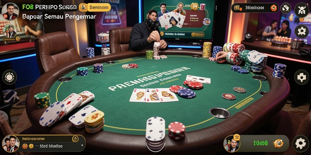 Screenshot menampilkan gameplay seru dari permainan Poker FO8.
