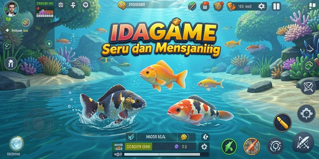 Gameplay seru IDAGAME dengan berbagai jenis ikan yang menanti.