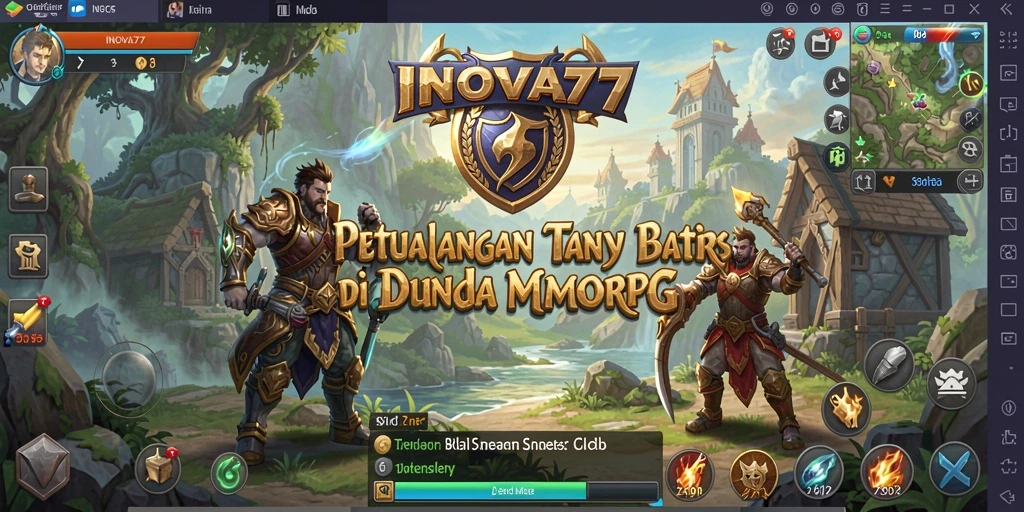 Tampilan gameplay mendebarkan di dunia INOVA77 yang luas dan dinamis.