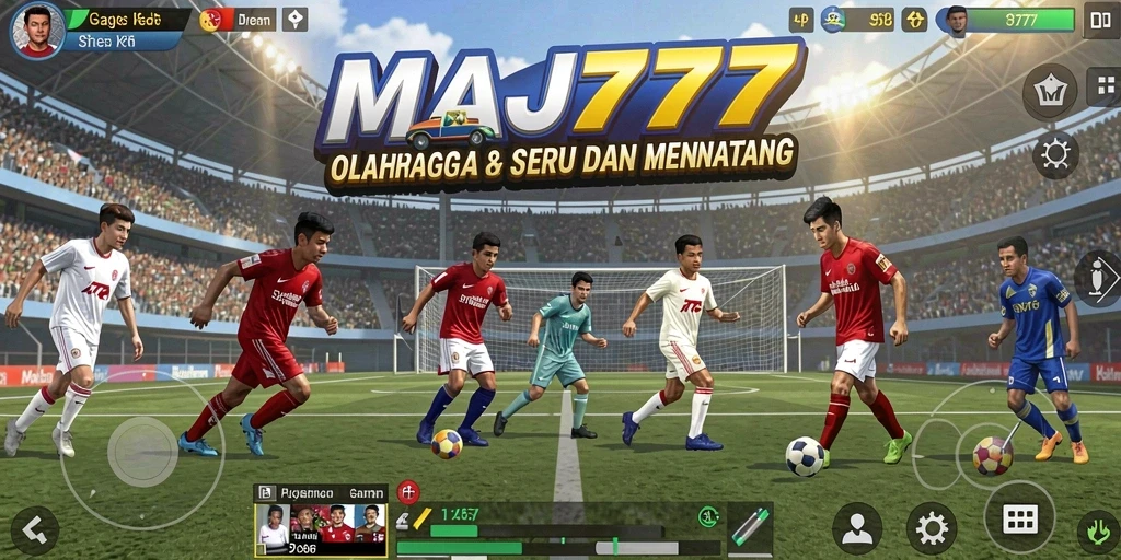 Tangkapan layar utama MAJ777 menampilkan aksi penuh intensitas dalam permainan olahraga.