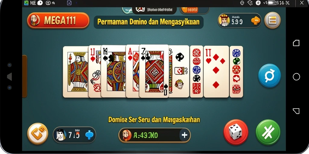 Tangkapan layar utama MEGA111 menunjukkan pengalaman gameplay Domino yang menarik.