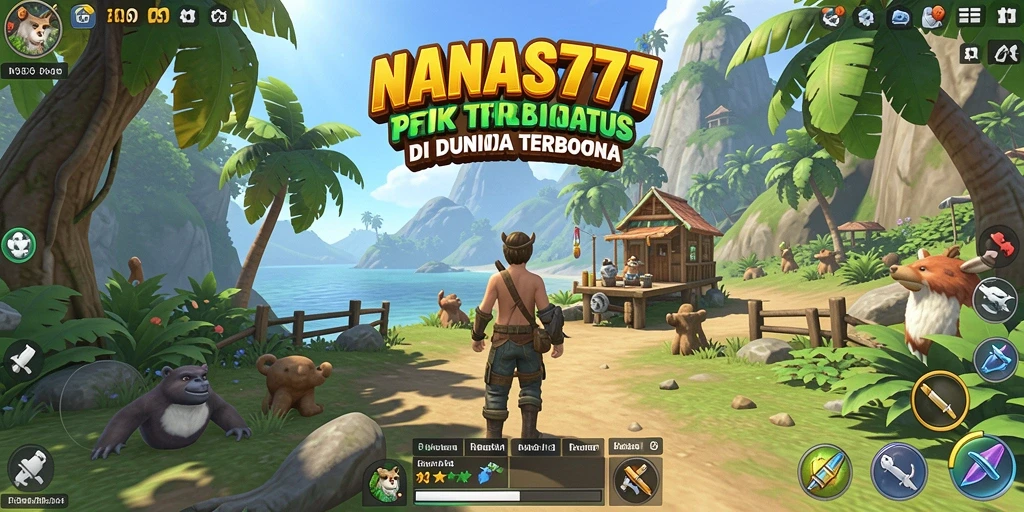 Tangkapan layar gameplay NANAS777 dengan petualangan seru di dunia terbuka.