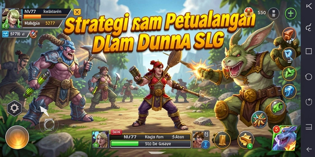Screenshot NV77 menampilkan pertempuran epik dalam dunia SLG.
