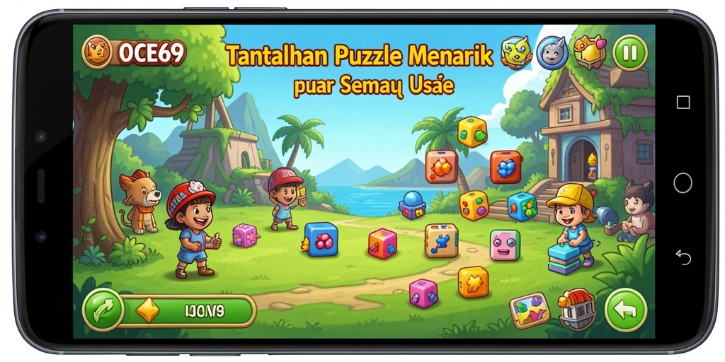 Tampilan gameplay OCE69 yang menarik dengan teka-teki yang menantang.