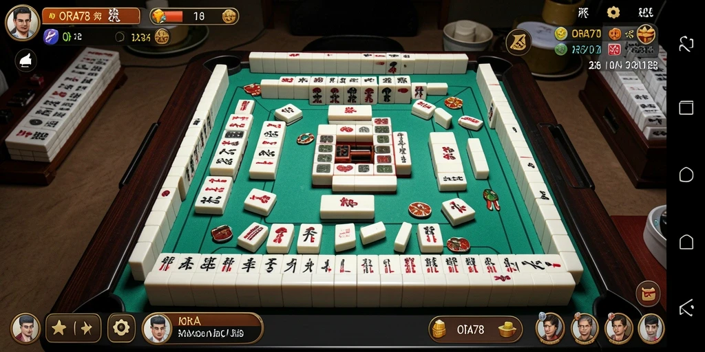Tampilan menarik gameplay ORA78 yang penuh tantangan Mahjong.