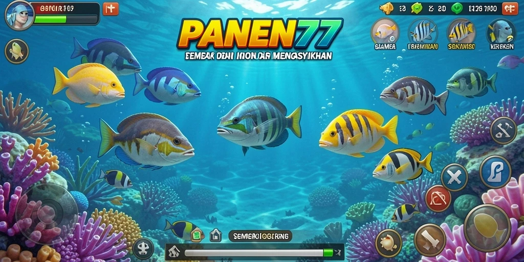 Gameplay seru dari PANEN77 saat menembak ikan di lautan.