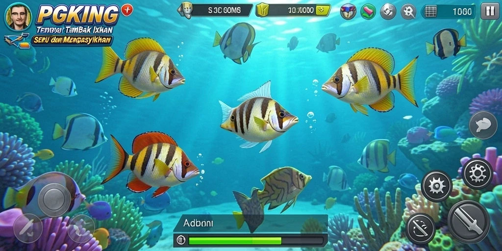 Screenshot PGKING menunjukkan aksi menembak ikan yang mendebarkan.