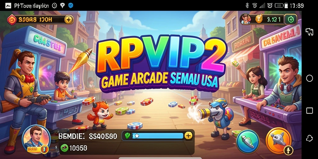 Tampilan gameplay RPVIP2 yang penuh warna dan dinamis.