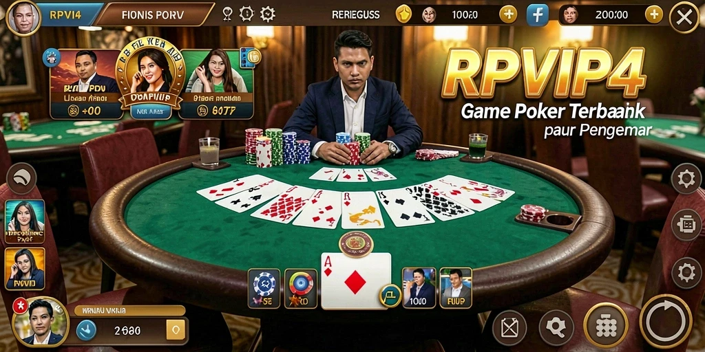 Screenshot utama RPVIP4 menampilkan gameplay seru dalam Poker.